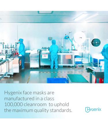 HYGENIX 3-Ply Disposable Face Masks - PFE 99% Filter Quality - Tested by US Lab - Pack of 50 Pcs (Light Blue) - Buy Online on GoSupps.com