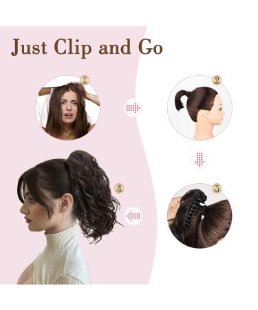 Reecho Clip-In Ponytail Extension for Women - Short Curly & Wavy 30 cm Cool Blonde Hair - Buy Online on GoSupps.com