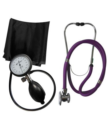 Blood pressure monitor upper arm professional Tiga Pro 1 new K 1 + Rappaport violet double head stethoscope Tiga-Med