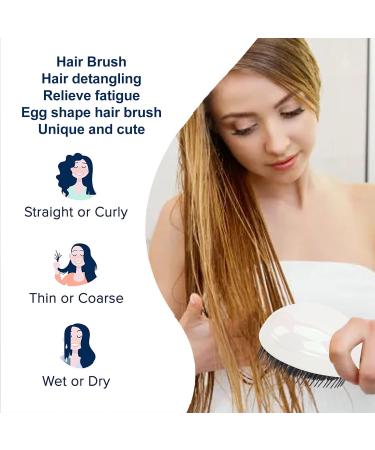 2pcs Portable Scalp Massager - Cute Egg Shaped Hair Brush for Detangling | International Shipping - Buy Online on GoSupps.com