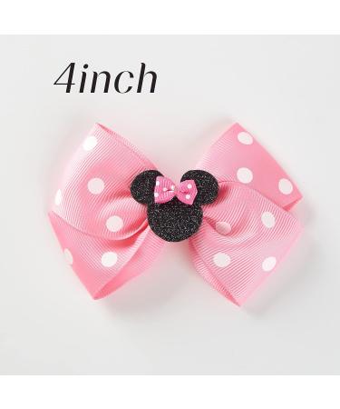 4 Inch Polka Dot Mouse Ears Hair Bow Clips for Toddler Girls - Birthday Gift and Dress Up Accessories - Buy Online on GoSupps.com