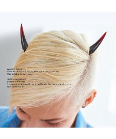 Halloween Horns Devil Horn Clips - Horns Hairpin Lightweight Safe Lifelike Horns Hair Clips for Halloween Party Cosplay Makeup Theme (Red) - Buy Online on GoSupps.com