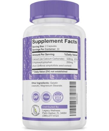 SERINI-MAX 5-HTP Mood Support Supplement - 200mg Serotonin Booster with Calcium for Stress Management & Sleep - 60 Capsules - Buy Online on GoSupps.com