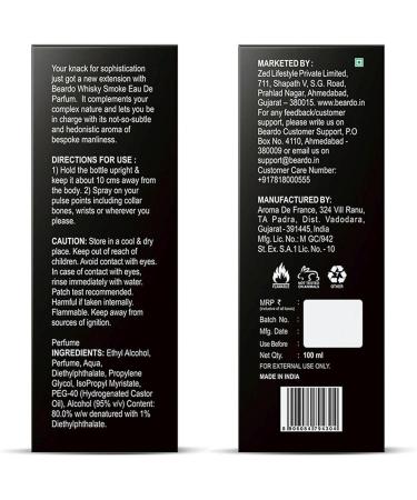 Bear'do Whisky Smoke Perfume for Men 100ml | Spicy Woody - Oudh Scent Eau De Parfum | Long Lasting Mens Perfume | Best Date Night Fragrance Body Spray for Men - Buy Online on GoSupps.com