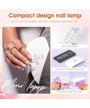 ROSALIND Poly Nail Gel Kit 14 Colors + 72 Nail Art Accessories | Clear & Nude Poly Nails Starter Set with Mini UV Lamp - Buy Online on GoSupps.com