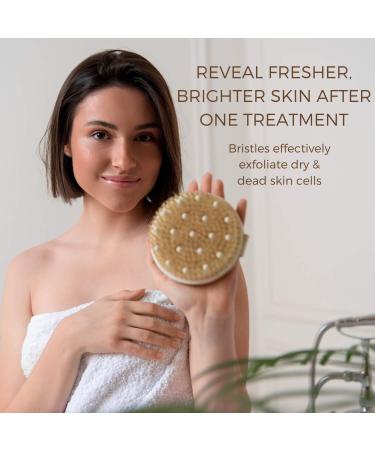 Massaging Dry Brushing Body Brush + Compressed Facial Sponges Set for Softer, Clearer, More Beautiful Skin Naturally - Buy Online on GoSupps.com