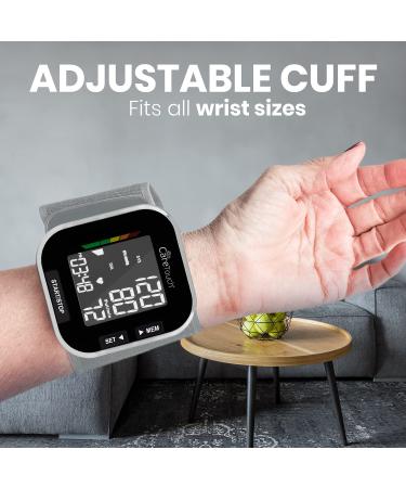 Care Touch Platinum Black Wrist Blood Pressure Monitor - Automatic BP Monitor with Adjustable Cuff and Irregular Heartbeat Indicator - Buy Online on GoSupps.com