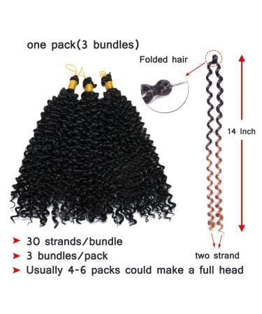 SEGO 3 Pack Hair Extensions - Water Wave Braids Afro Kinky Curly Closure Medium Brown 8 (20cm) - 90g for Crochet Styles - Buy Online on GoSupps.com