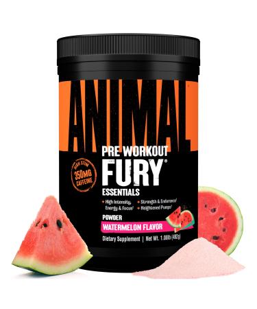 Animal Fury Pre Workout Powder Supplement for Energy and Focus 5g BCAA 350mg Caffeine Nitric Oxide Without Creatine Powerful Stimulant for Bodybuilders Watermelon Watermelon 30 Servings (Pack of 1)