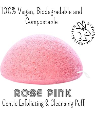 Hippie Girl Konjac Organic Facial Sponge - Gentle Exfoliating Face Scrubbie for Oil Control - Rose Pink - Buy Online on GoSupps.com