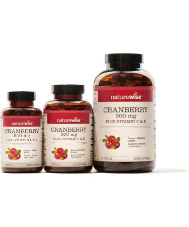 NatureWise Cranberry Extract Pills 12 500mg - Vegan Urinary Tract & Immune Support with Vitamin C & E - Sugar-Free Non-GMO - 60 Capsules - Buy Online on GoSupps.com