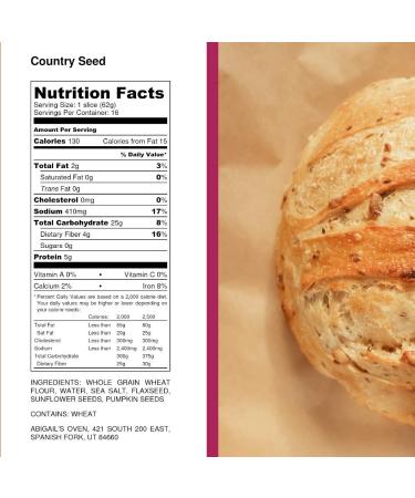 Fresh Sourdough Bread  San Francisco Bakery Style Dutch Oven Country Seed Loaf  Hand-made  Natural  1 Sliced Artisan Round 34 oz - Buy Online on GoSupps.com