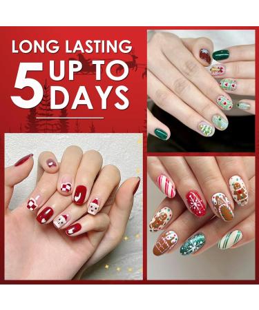 Christmas Nail Polish Set 6Pcs Glitter Green Red Black White Brown Nail Varnish Set Classic XMAS Series Quick Dry & Long Lasting Nail Gel for Nail Art Design - Christmas Gifts for Women 6Pcs Christmas - Buy Online on GoSupps.com