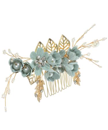 Healeved Crystal Flower Wedding Hair Comb - Hair Combs Hair Accessories for Women Green Bridesmaid Bridal Hair Accessories for Wedding Prom Birthday Party - Hair Accessories Wedding Guest