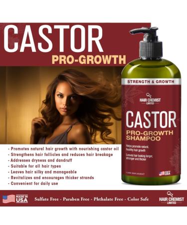 Hair Chemist Castor Pro-Growth Shampoo 33.8 oz - Natural Castor Oil Sulfate Free for Hair Growth - Shop Internationally - Buy Online on GoSupps.com