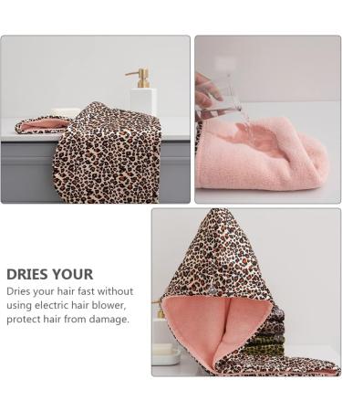 Beaupretty 1pc Bathroom Long Dry Hat Microfiber Makeup Short Quick Layer Absorbent Household Water Drying Double Wrap Curly Cap Wrapping Leopard Hair Turban Bath Headband Spa Fleece - Buy Online on GoSupps.com