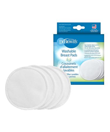 Dr. Brown's Washable Breast Pads 4-Pack - Leakproof and Reusable - Buy Online on GoSupps.com