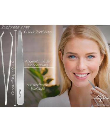 Professional Eyebrow Hair Plucking Tweezers - 9 cm Stainless Steel 2 mm Precision Tools for Perfect Plucking - Buy Online on GoSupps.com