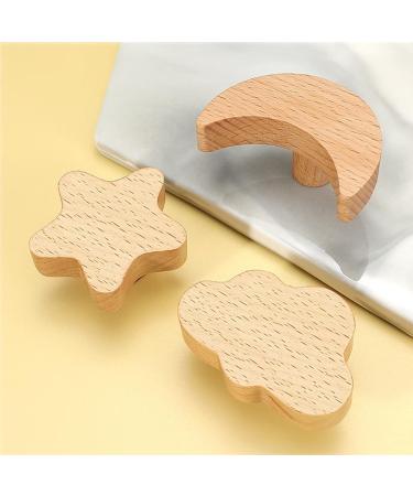 HDJNAL Cloud-Shaped Wooden Cabinet Handles - 10 Decorative Drawer Pulls for Kids' Rooms & Furniture - Buy Online on GoSupps.com