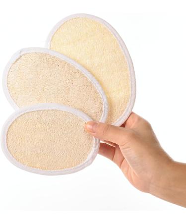 3 Pack Natural Loofah Exfoliating Body Sponges with Hand Strap - Eco-Friendly & Biodegradable Shower Luffa Sponge - Buy Online on GoSupps.com