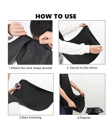 Beard Bib Apron Hair Catcher for Men - Perfect Gift for Him, Dad, Husband - Black - Buy Online on GoSupps.com