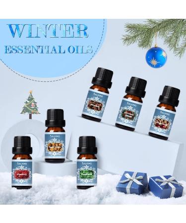 SALKING Winter Essential Oils Set for Aromatherapy & Candle Making - Cinnamon, Sugar Cookie, Cranberry, Peppermint, Gingerbread Scents - Buy Online on GoSupps.com