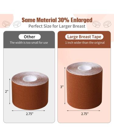 XL Breast Lift Tape for Large Breasts | Breathable Boobytape with Reusable Nipplecover | Adhesive Bra for Athletic Support | Brown - Buy Online on GoSupps.com