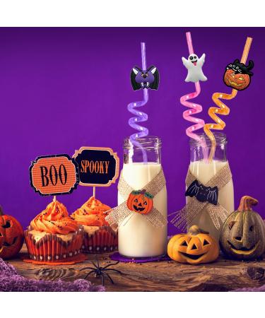 24 Pack Halloween Party Favors Halloween Straws Halloween Party Decorations Supplies Halloween Crazy Plastic Straws for Halloween Birthday Baby Shower Party Decorations Favors - Buy Online on GoSupps.com
