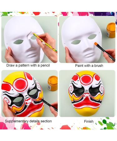Aoriher 50 Pcs Paper Mache Full Face Masks for DIY Crafts - White Blank Masks for Men, Ideal for Mardi Gras, Masquerade, Art and Cosplay - Buy Online on GoSupps.com