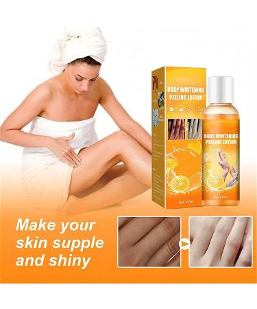 Body Whitening Cream & Peeling Lotion - Orange Peel Skin Lightening Exfoliating & Pore Tightening for Dark Skin (2PCs) - Buy Online on GoSupps.com