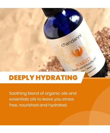 Chandanni Organic Naked Body Massage Oil & Bath Oil - 8oz | Deep Hydration with Sesame Sunflower Jojoba & Ylang Ylang | Nourishing Massage Oil for Men & Women - International Shipping - Buy Online on GoSupps.com
