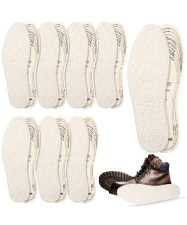 8 Pairs Shoe Inserts for Women Cut to Fit Shoe Insoles Warm Sheepskin Shoe Soles Cut to Size Fluffy Boot Insole Fleece Wool Sole Insole with Size Chart Winter Boot Insert for Women Men Unisex Cold