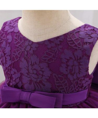 FYMNSI Baby Girl Baptism Dress Lace Floral Embroidery Formal Party Gown 9-12 Months Dark Purple - Buy Online on GoSupps.com