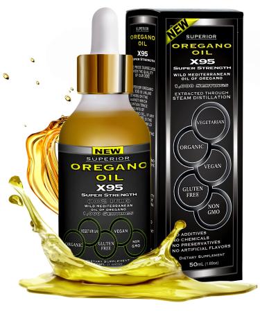 Oregano Oil Drops Super Strength - 1 000 Servings Food Grade Pure Undiluted Wild Mediterranean Oil of Oregano Extract 1.69 oz (Large)