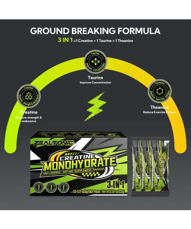 5000mg 99.9% Micronized Creatine Monohydrate Powder Stick Packs with 800mg of Taurine and 200mg of L-theanine Supports Strength Lean Muscle & Recovery for Men & Women Creatine Packets 50 Servings - Buy Online on GoSupps.com