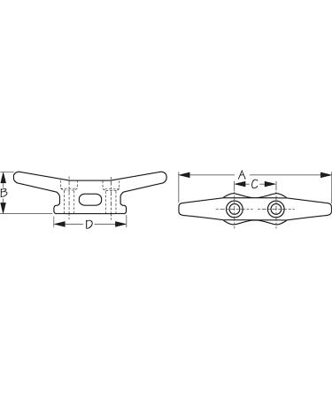 Sea-Dog 040104 Open Base Cleat Flat Head - 4 | Premium Marine Hardware - Buy Online on GoSupps.com