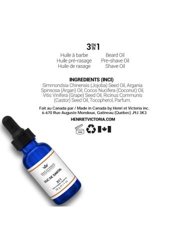 Buy Duc de Santal Beard Oil - Canadian Artisan Natural Ingredients Moisturizing & Non-Greasy - 28g (1oz - Buy Online on GoSupps.com