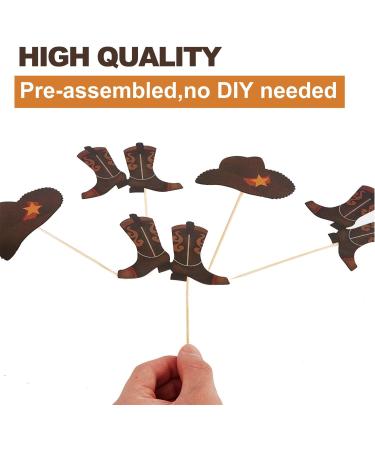 Blulu 60 Pieces Cowboy Hat and Boot Cupcake Toppers Cowboy Cupcake Picks Cowboy Baby Shower Toothpicks Western Birthday Cake Decorations for Western Theme Party Favors Supplies - Buy Online on GoSupps.com