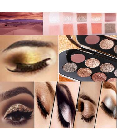 Gold Glitter Eyeshadow Palette - 10 Colors Shimmer Makeup Set | Long Lasting & Waterproof - Professional Nude Eyeshadow Palette - Buy Online on GoSupps.com