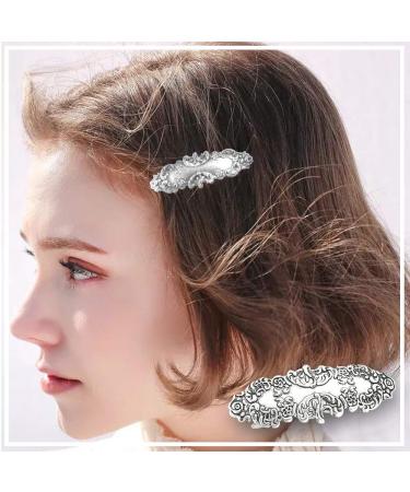 CORGIMHZ Vintage Gem Hair Barrettes - 4 Pack Classic Carved French Hair Clips for Women & Girls | Retro Metal Hairpins Spring Barrette Accessories - Buy Online on GoSupps.com