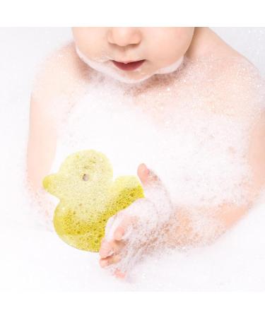 Kids Bath Sponge - Soft Body Wash Scrubber Shower Sponge Dead Skin Remover Cute Shower Brush Bath Supplies for Toddler Kids Baby Yellow - Buy Online on GoSupps.com