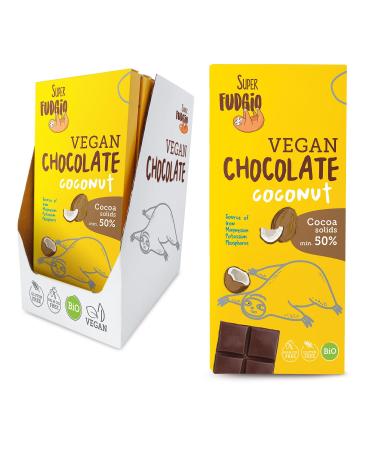 SUPER FUDGiO BIO Vegan Coconut Chocolate | Organic & Gluten Free | With Coconut Milk | 10 x 80g