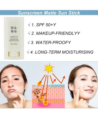 Matte Sun Stick Sunscreen SPF50 - Moisturizing Mugwort + Camelia Relief - 3PCS - Buy Online on GoSupps.com