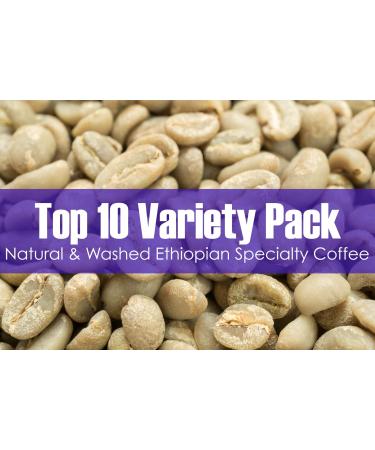 Variety Pack - 10 Unroasted (Green) Ethiopian Specialty Coffees from Different Origins - 10 x 0.5 Lbs - Total 5 Lbs