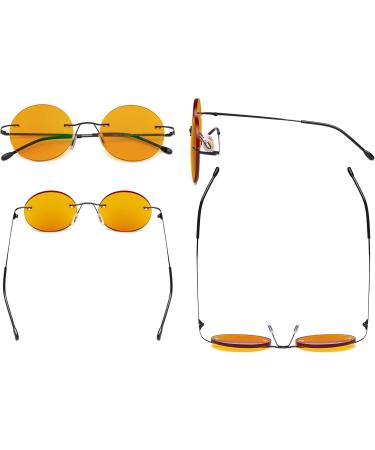 Eyekeper Titanium Blue Light Blocking Glasses for Men & Women - Roundless Computer Readers with Orange Tinted Glass for Sleep - Black +1.25 (47mm Width) BB98 - Buy Online on GoSupps.com
