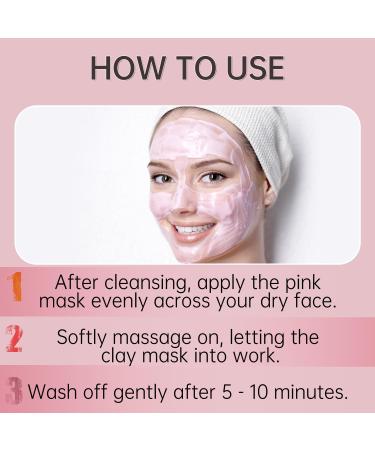 Rose Clay Facial Mask - Reduce Blackheads Kaolin & Collagen Gentle Moisturizing Skincare for Women & Men - 5.29 oz - Buy Online on GoSupps.com
