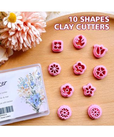 Keoker Floral Clay Earrings Cutters - 10 Shapes for Jewelry Making | Spring Clay Cutters for Earrings | Ideal for Polymer Clay Earring Lovers - Buy Online on GoSupps.com