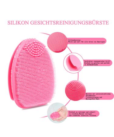 Yeadmal Silicone Facial Cleaning Brush 2-Part Soft Face Scrubber for Women | Pink & Purple Face Brush for Deep Cleaning - Buy Online on GoSupps.com