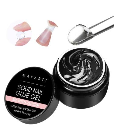 Makartt Solid Nail Glue Gel - Super Adhesive for False Nail Tips | 0.5 fl oz | Long Lasting Lamp Curing Perfect for Salon & Home Use | Clear Nail Art Solution - Buy Online on GoSupps.com