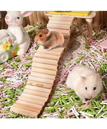 Rat Ladder Bridge Wooden Hamster Climbing Ladder and Swing Small Animal Bendable Fence Climbing Stair Toy Cage Accessories for Bird Parrot Hamsters Chipmunks - Buy Online on GoSupps.com